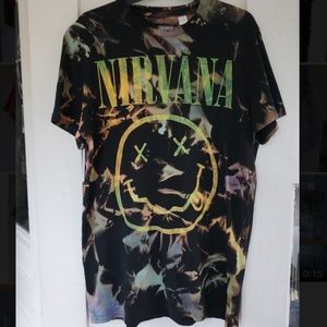 Custom Tie Dye Distressed Nirvana Tee